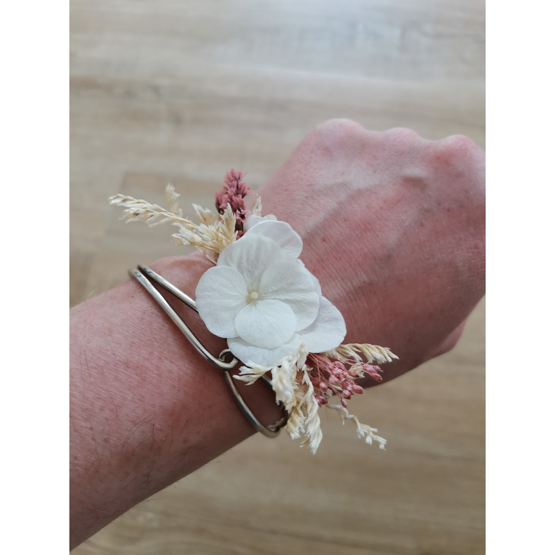 Bracelet fleurs séchées mariage