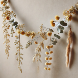 Atelier fleurs séchées, guirlande