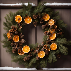 Couronne de porte de Noël naturelle et authentique