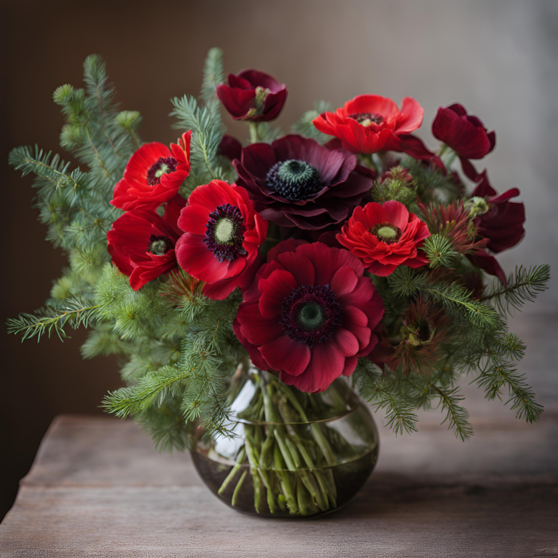 Bouquet de noel rouge et vert