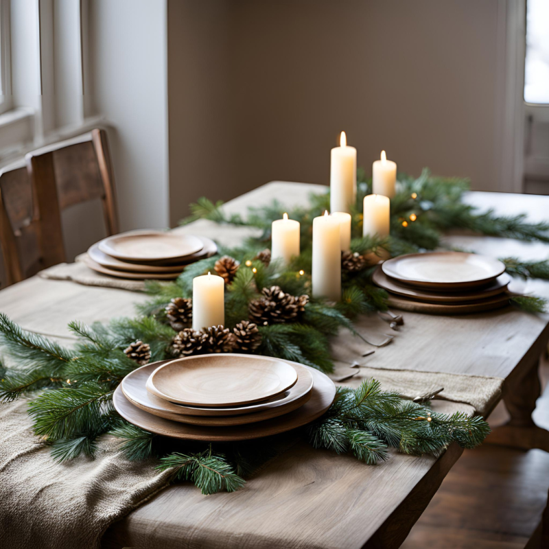 Chemin de table de noël à Melesse