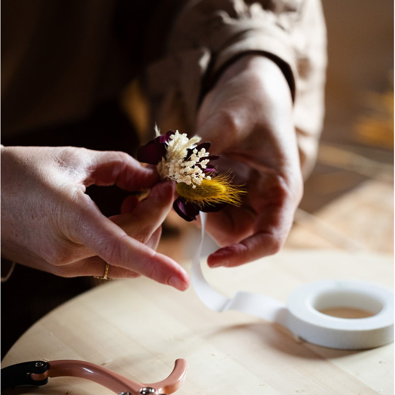 Boutonnière mariage fleurs séchées, sur mesure