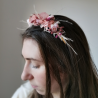 Serre-tête mariée tons roses