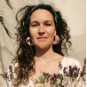 Boucle d'oreilles en fleurs séchées simone, rose poudré et violet