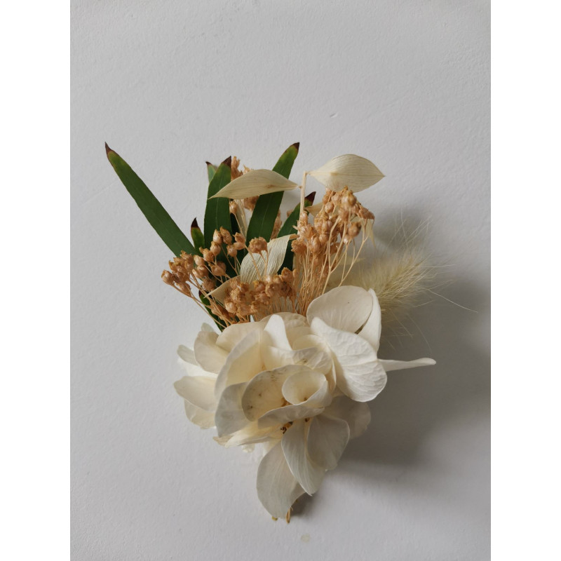 Boutonnière marié fleurs séchées